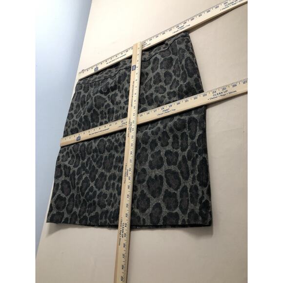 Rafaella Studio Skirt Women 16 Lined wool Blend Animal Print Split & Zipper Back - Picture 5 of 6